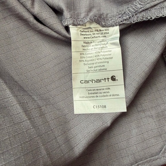 Carhartt Liberty Scrub Set Mens 2X Pewter Gray Ripstop V-Neck Top Cargo Pants - Picture 5 of 10